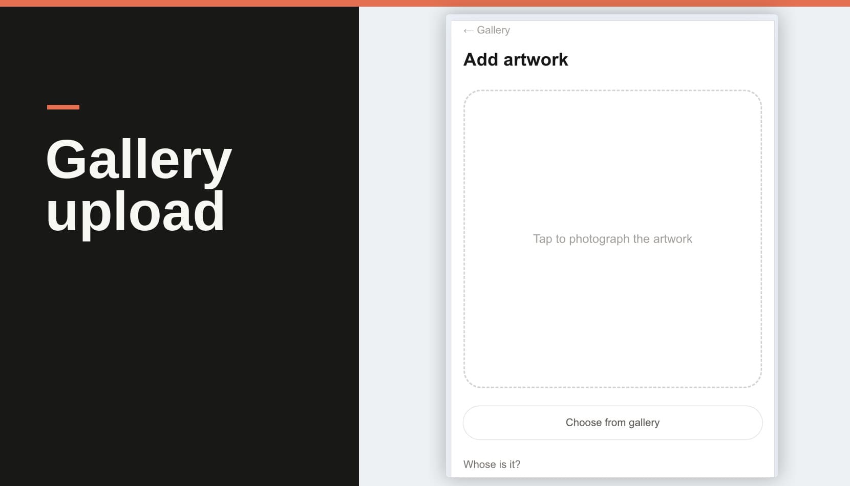 What it actually took to add gallery upload: four decisions in one line of code