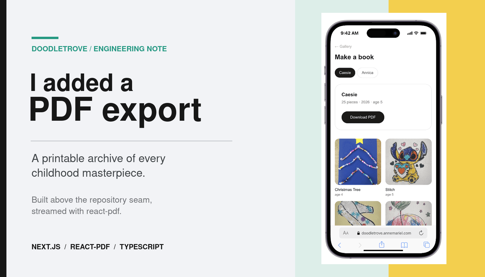 I added a PDF export